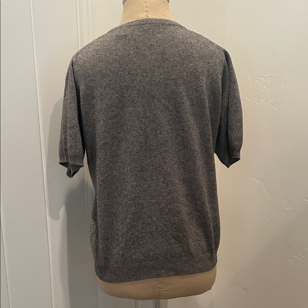 Mariele Waithe Silk/Cashmere Gray Short Sleeve Sweater - Picture 5 of 6